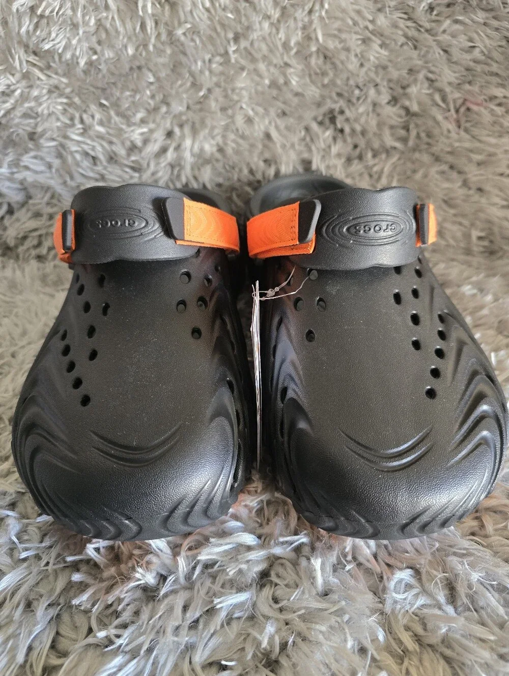 Men's Black & Orange Water Clog - Breathable Slip-On Swim Shoe